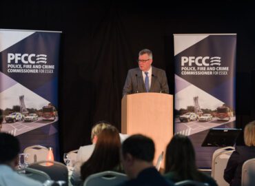 PFCC Roger Hirst makes his keynote address at the conference.