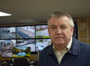 Cllr Paul Honeywood in the CCTV Control Centre.